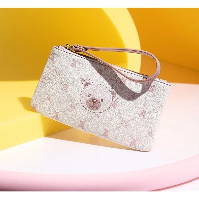 Ảnh Ví xinh tối giản cầm tay mini nữ Just Star đẹp dễ thương in gấu ViAnh Store 070719 2