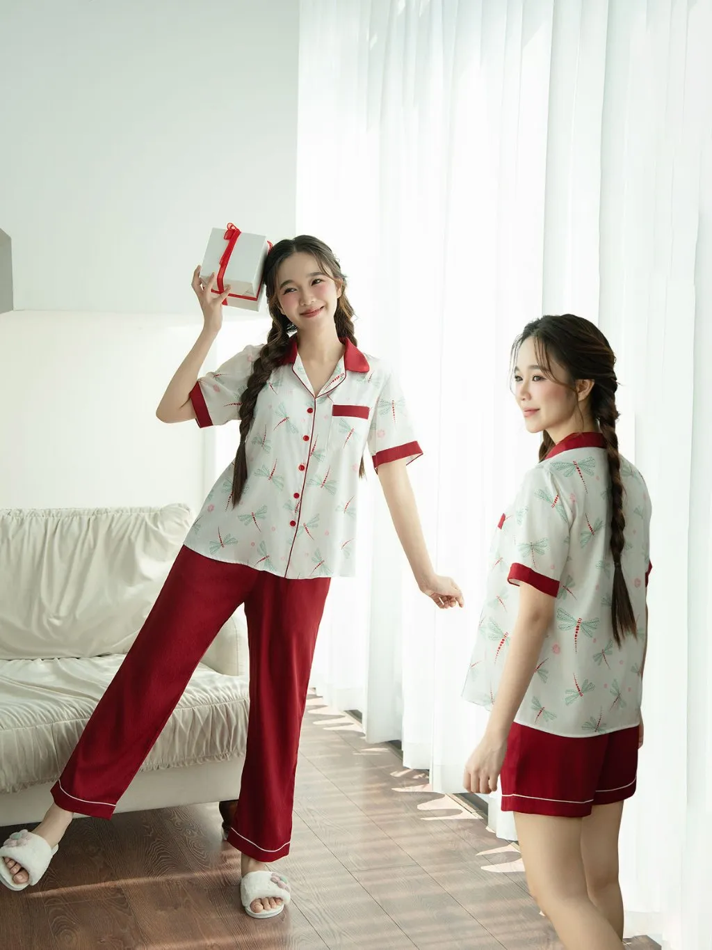 Ảnh VIBES Combo Pijama dài và ngắn Lụa vân gỗ cao cấp Odonata Long Py Set (3 pcs) 2