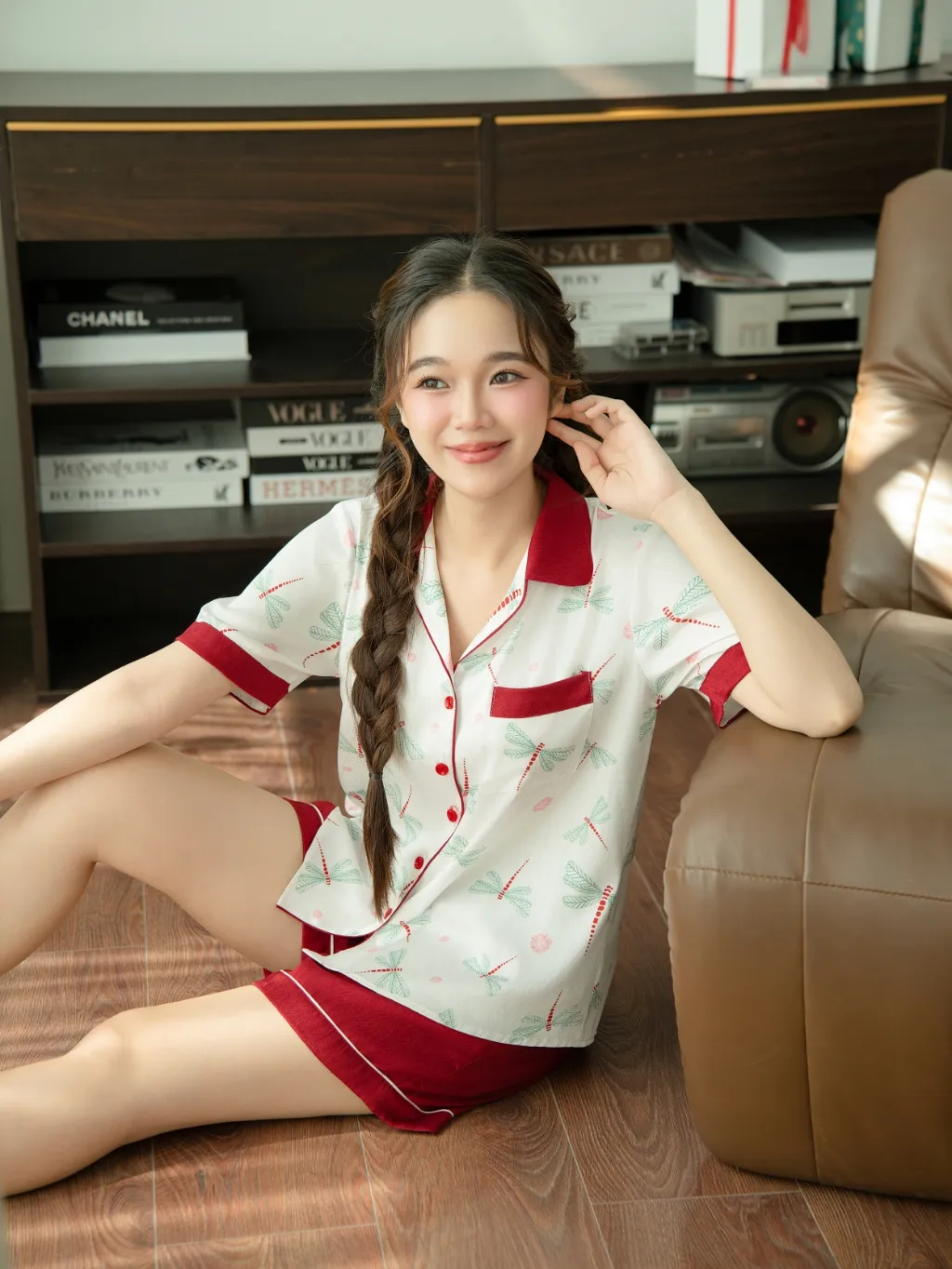 Ảnh VIBES Combo Pijama dài và ngắn Lụa vân gỗ cao cấp Odonata Long Py Set (3 pcs) 4