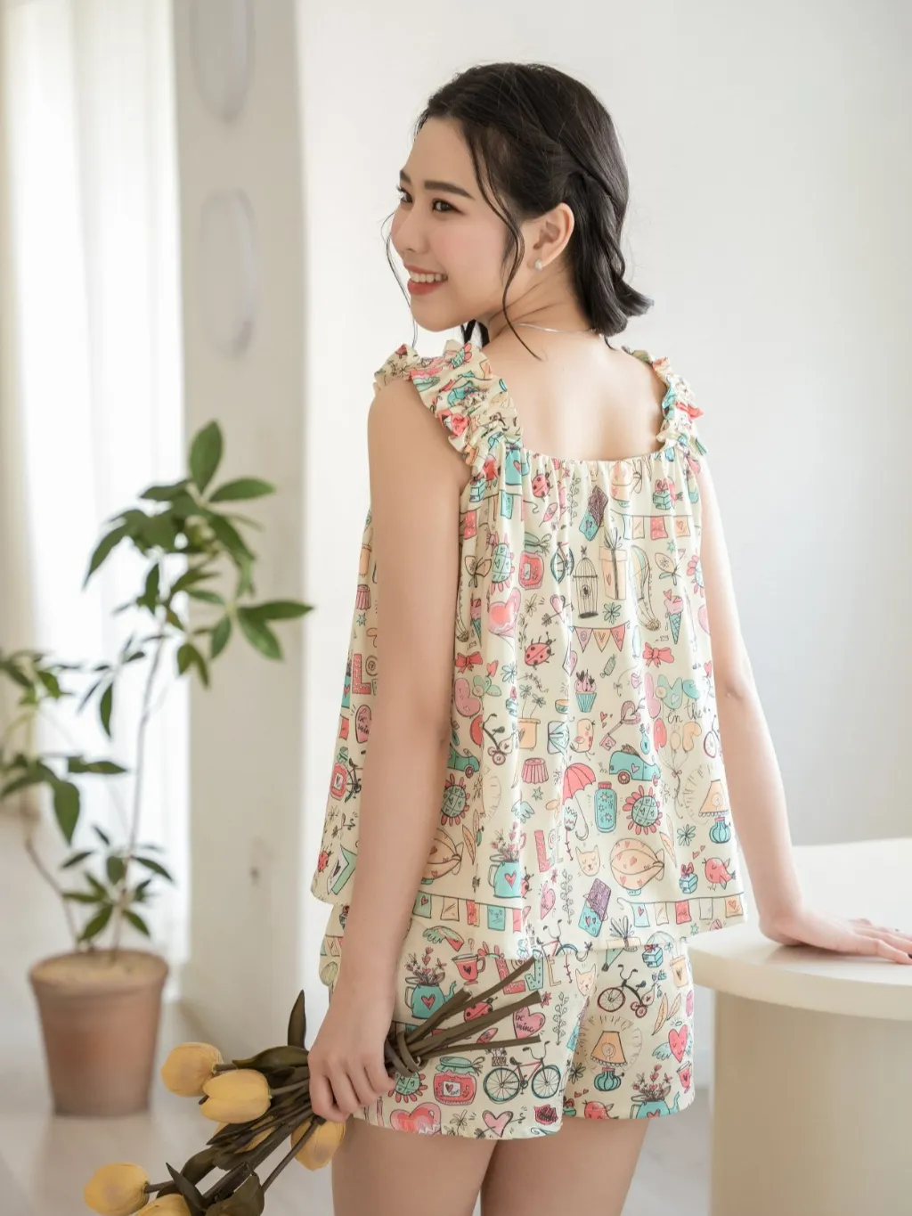 Ảnh VIBES Đồ bộ 2 dây Lụa Gấm cao cấp Sweetie Straps Set 2