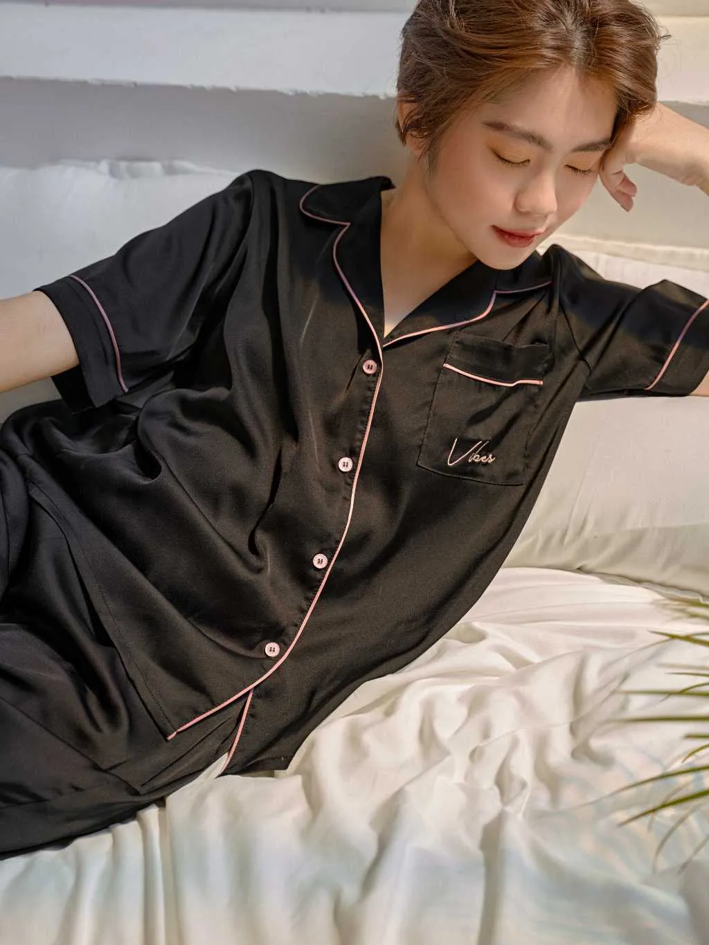 Ảnh VIBES Đồ bộ Pijama dài Lụa trơn cao cấp Silk Long Py Set 2