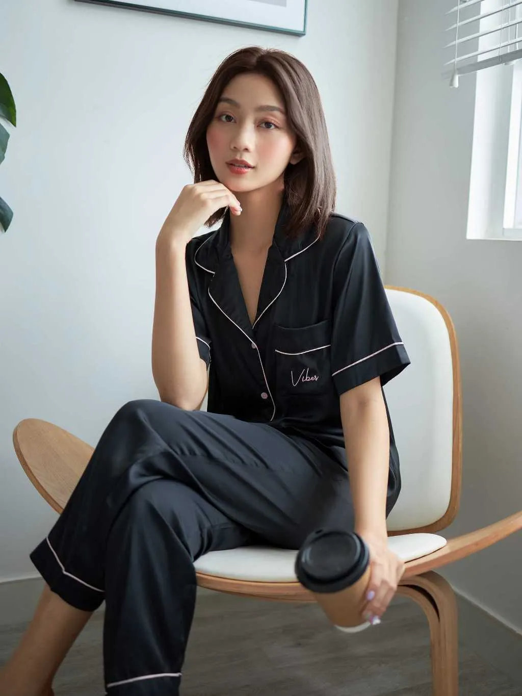 Ảnh VIBES Đồ bộ Pijama dài Lụa trơn cao cấp Silk Long Py Set 3