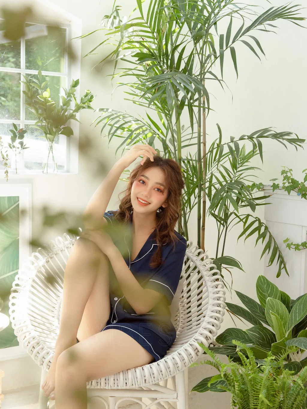 Ảnh VIBES Đồ bộ Pijama ngắn Lụa trơn cao cấp Navy Silk Py Set 3