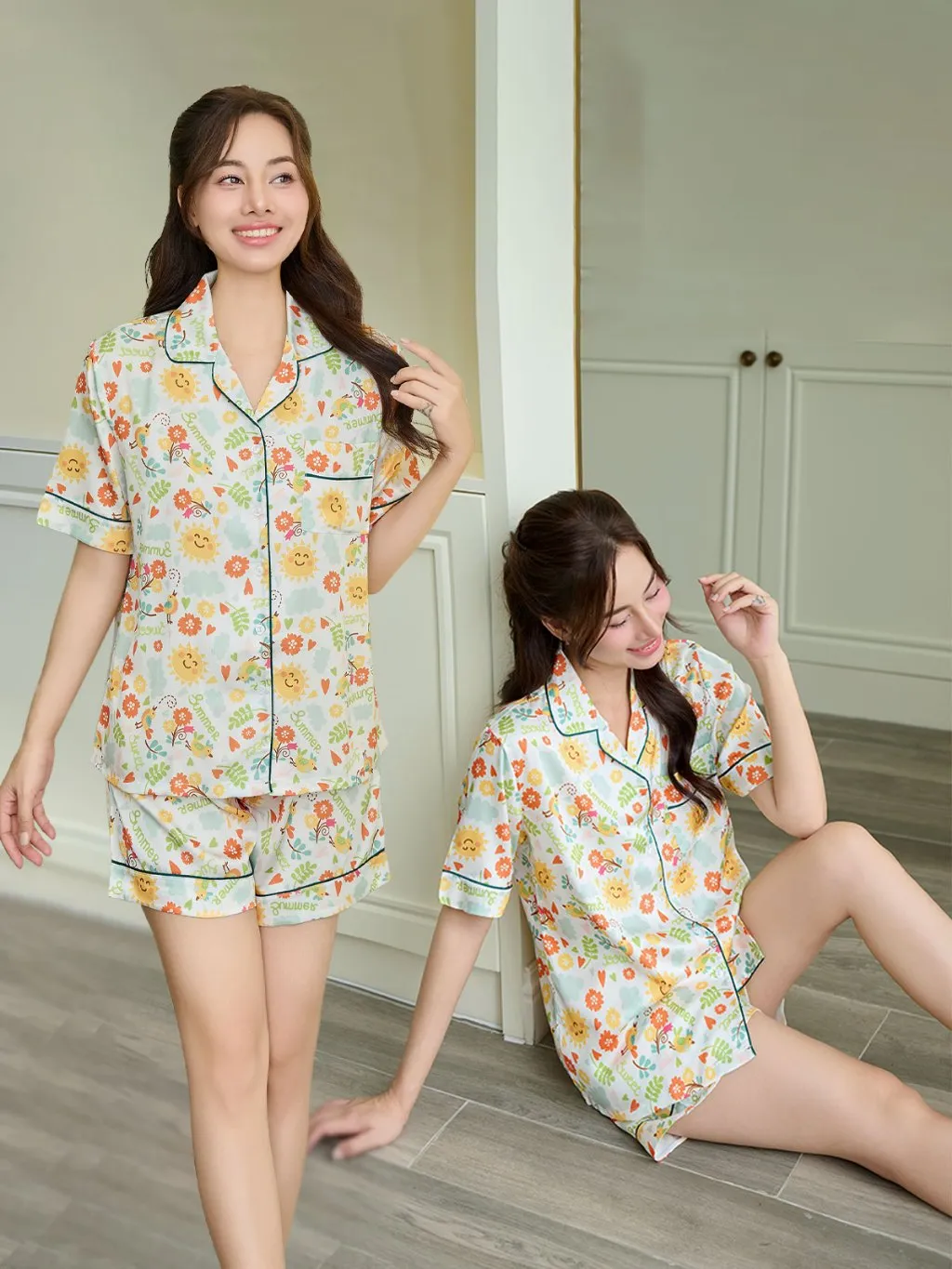 Ảnh VIBES Đồ bộ Pijama ngắn Lụa Latin cao cấp Joiee x Cloudy x Jardin Py Set 4