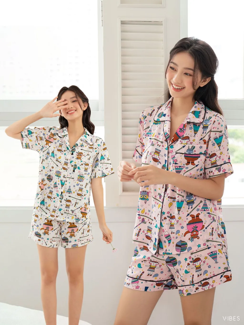 Ảnh VIBES Đồ bộ Pijama ngắn Owl Py Set 1