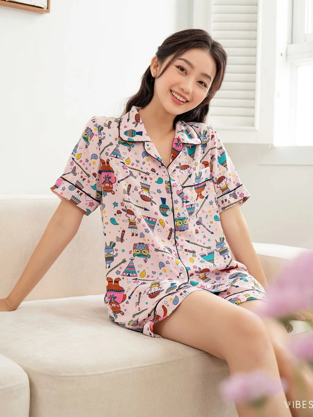 Ảnh VIBES Đồ bộ Pijama ngắn Owl Py Set 4