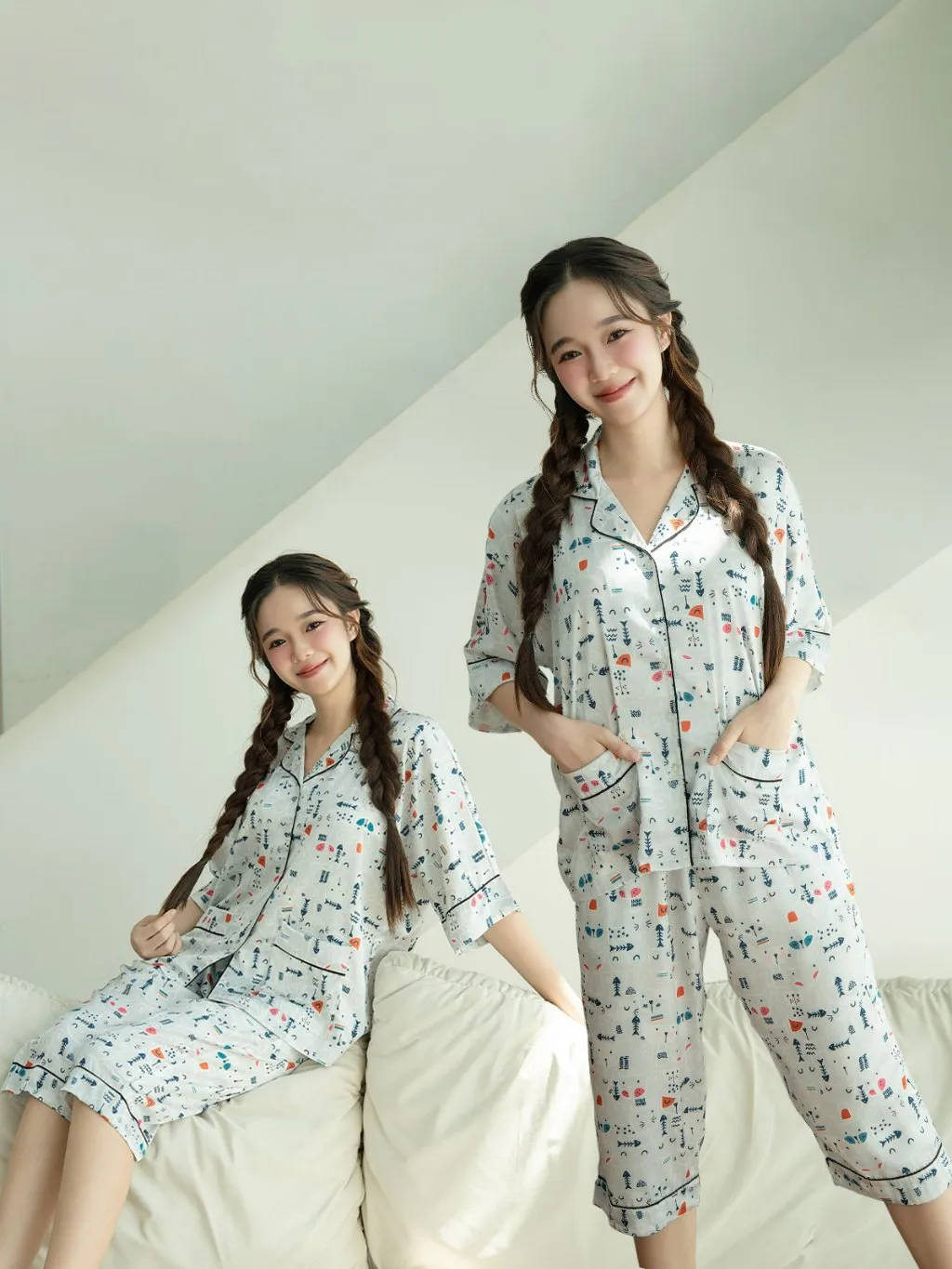 Ảnh VIBES Pijama lửng Ashie Capri Py Set 1