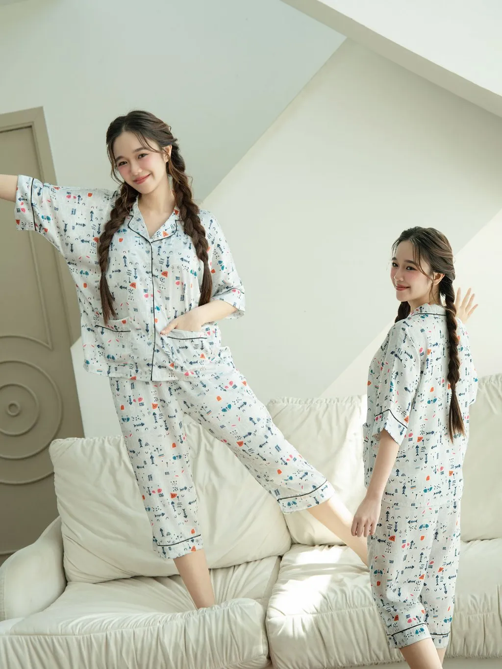 Ảnh VIBES Pijama lửng Ashie Capri Py Set 2