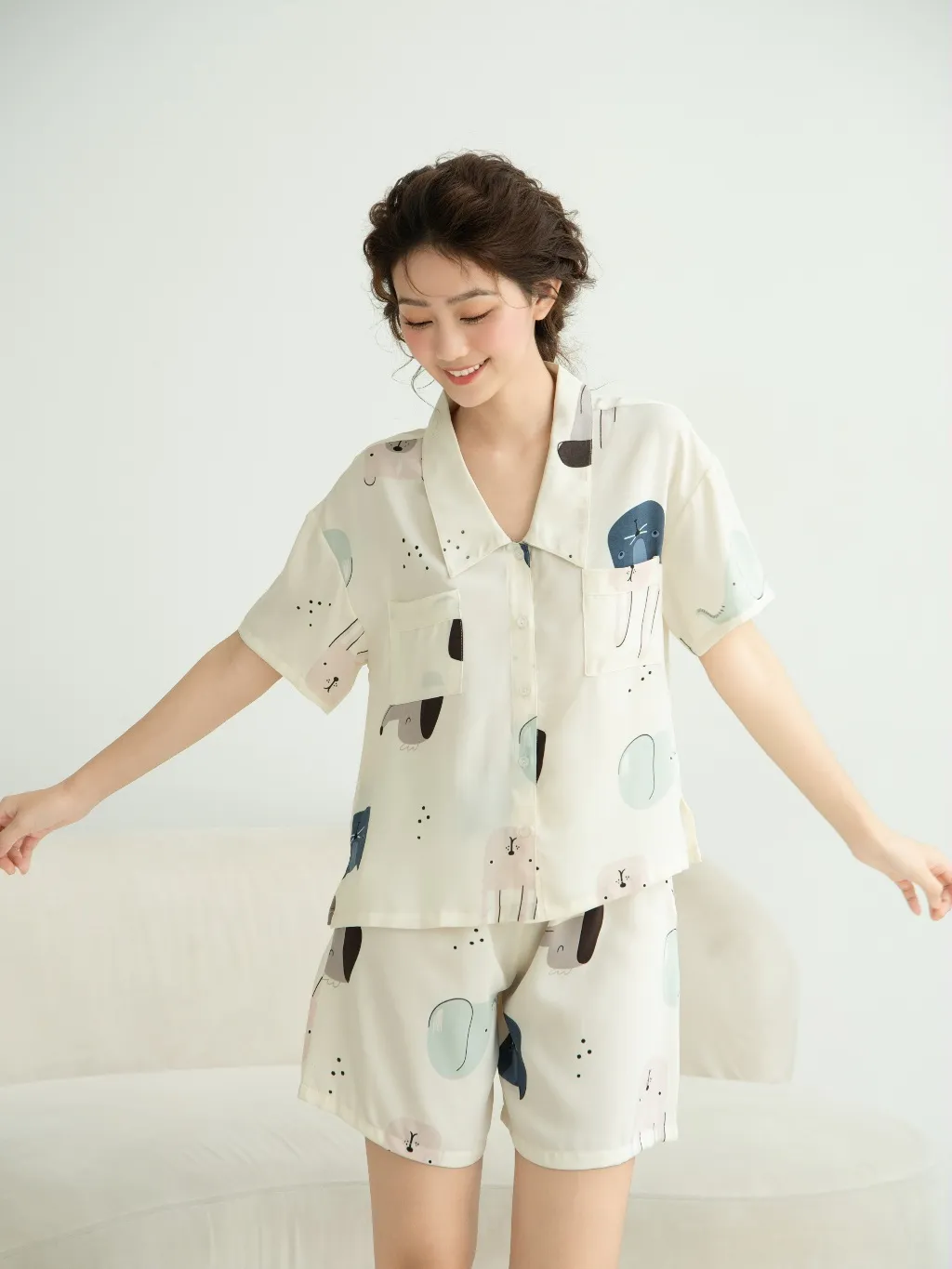Ảnh VIBES Pijama ngắn Dolly & Cassie Py Set, phom rộng từ 37-80kg 1