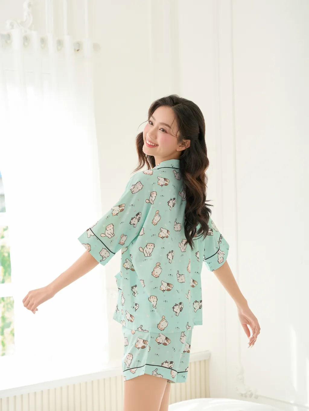 Ảnh VIBES Pijama ngắn phom cánh dơi Marine Py Set 3