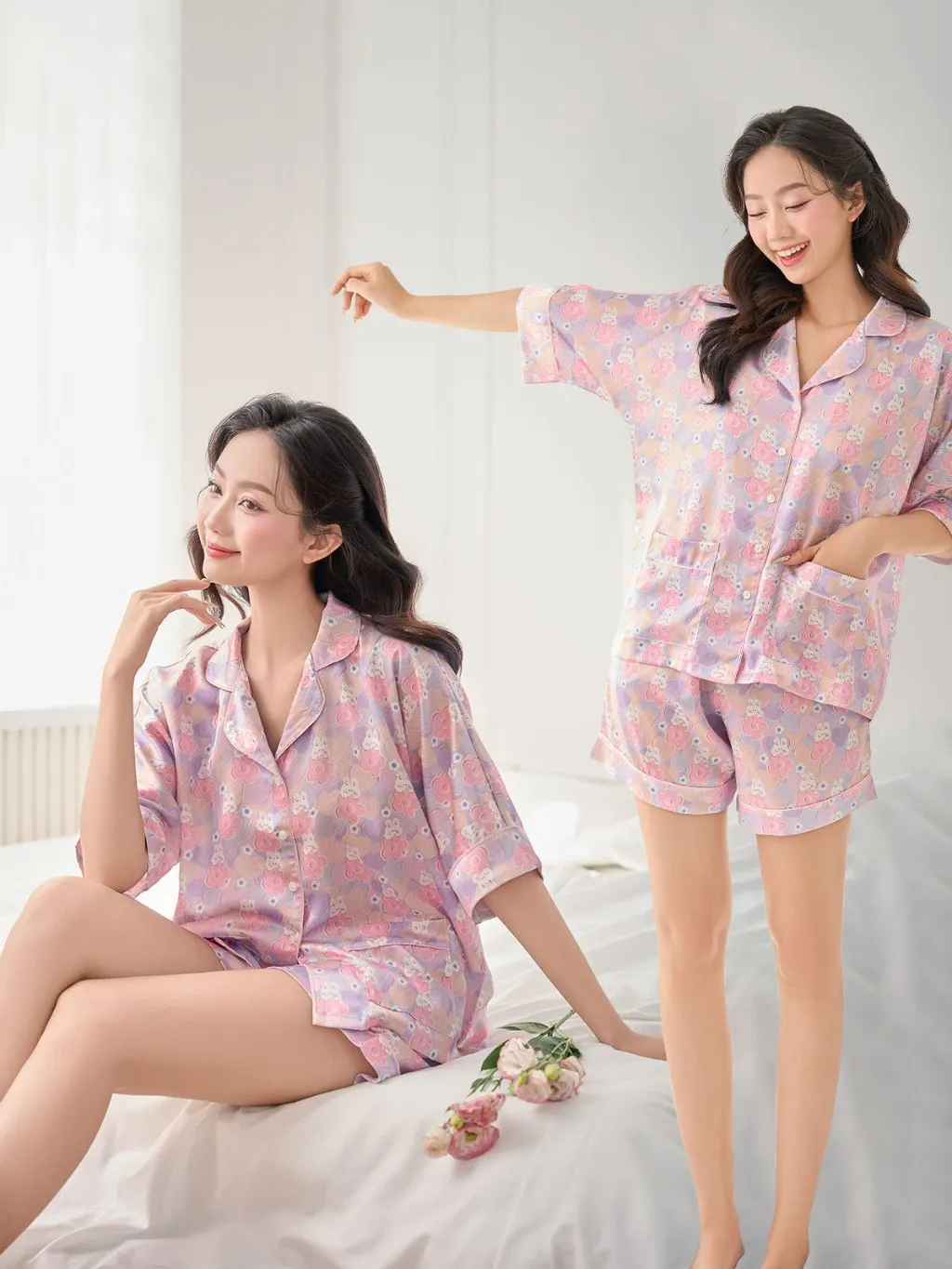 Ảnh VIBES Pijama ngắn phom cánh dơi Lụa cao cấp Clara Py Set 4