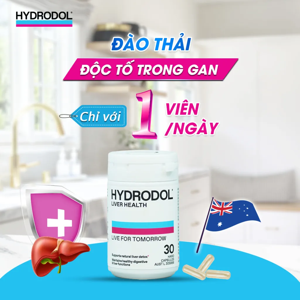 Ảnh Viên bổ gan HYDRODOL LIVER HEALTH của Úc, Thải Độc Mát Gan lọ 30 viên 1