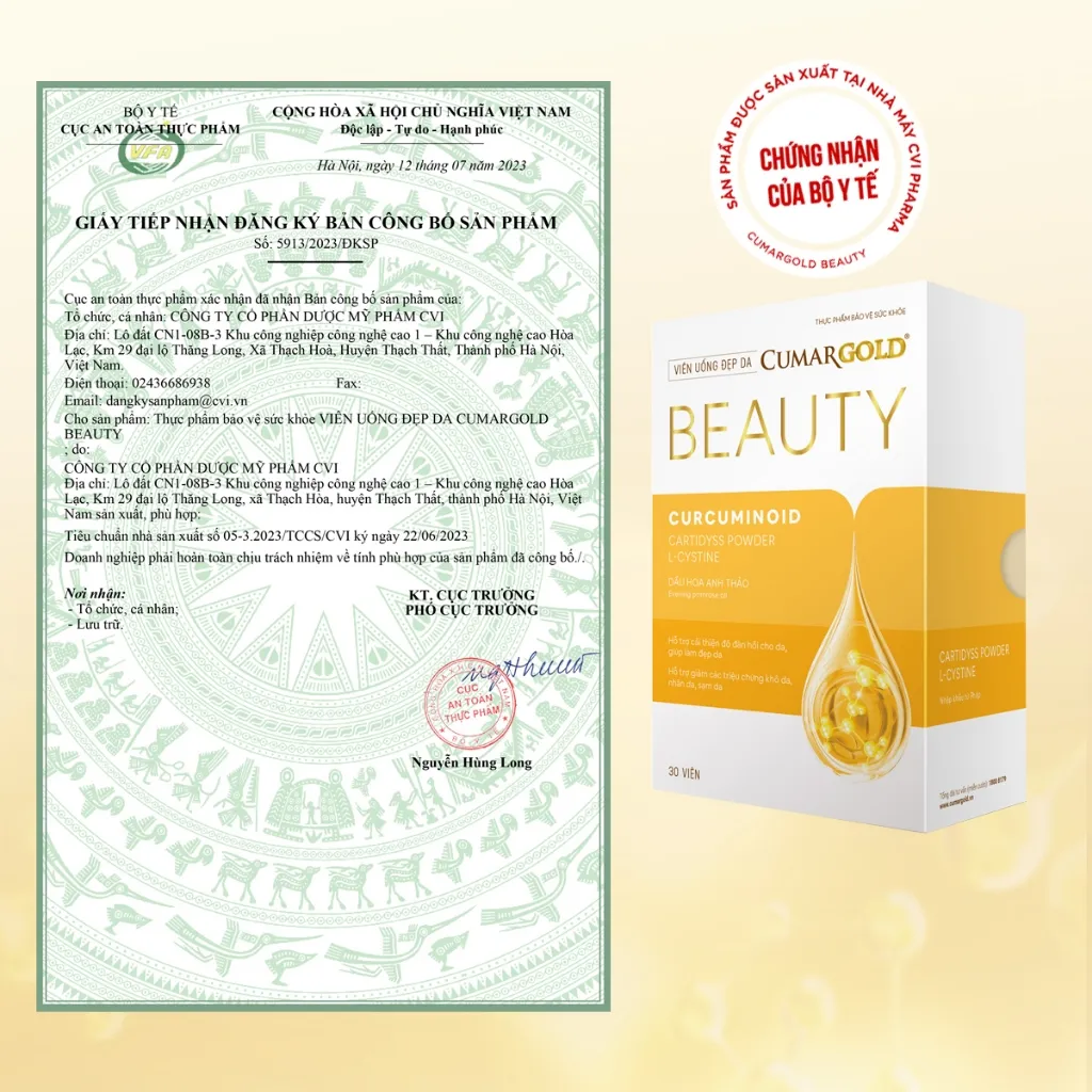 Ảnh Viên Đẹp Da CumarGold Beauty 30 Viên - Hỗ Trợ Dưỡng Sáng Da, Mờ Nám Tàn Nhang, Giảm Nhăn, Chống Lão Hóa - CMB01 4