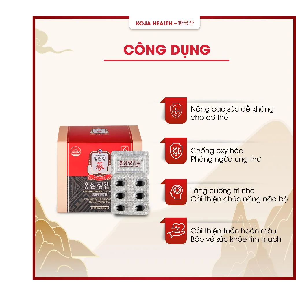 Ảnh Viên Hồng Sâm KGC Jung Kwan Jang Extract Capsule 600mg x 300 Viên Nang Mềm 3