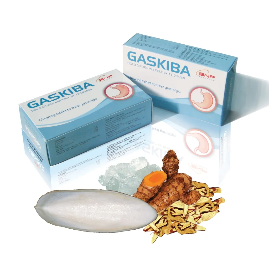 Ảnh Viên Nhai Dạ Dày Gaskiba BANIPHAR Giúp Bảo Vệ Niêm Mạc, Hết Ợ Hơi, Ợ Chua Giảm Chướng Bụng, Khó Tiêu Hộp 3 Vỉ 4