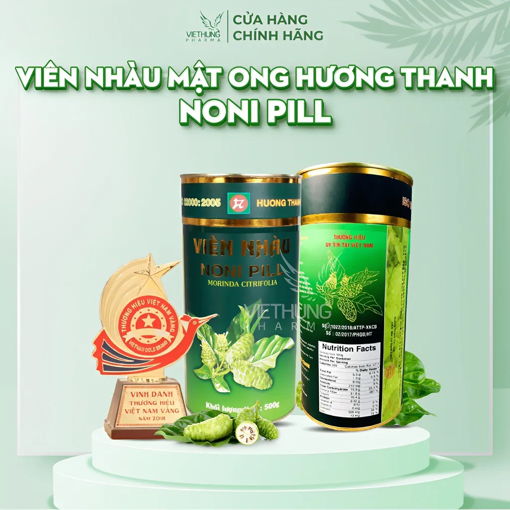 Ảnh Viên Nhàu Noni Mật Ong Hương Thanh, Noni Pill 90% Từ Quà Nhàu, Bổ Xương Khớp, Giảm Đau Lưng, Tăng Đề Kháng, Hộp 500g 2