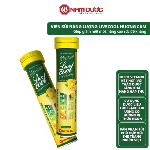 Ảnh Viên sủi năng lượng Livecool Nam Dược tuýp 16viênx4g hương cam hỗ trợ giảm mệt mỏi,tăng sức đề kháng 2
