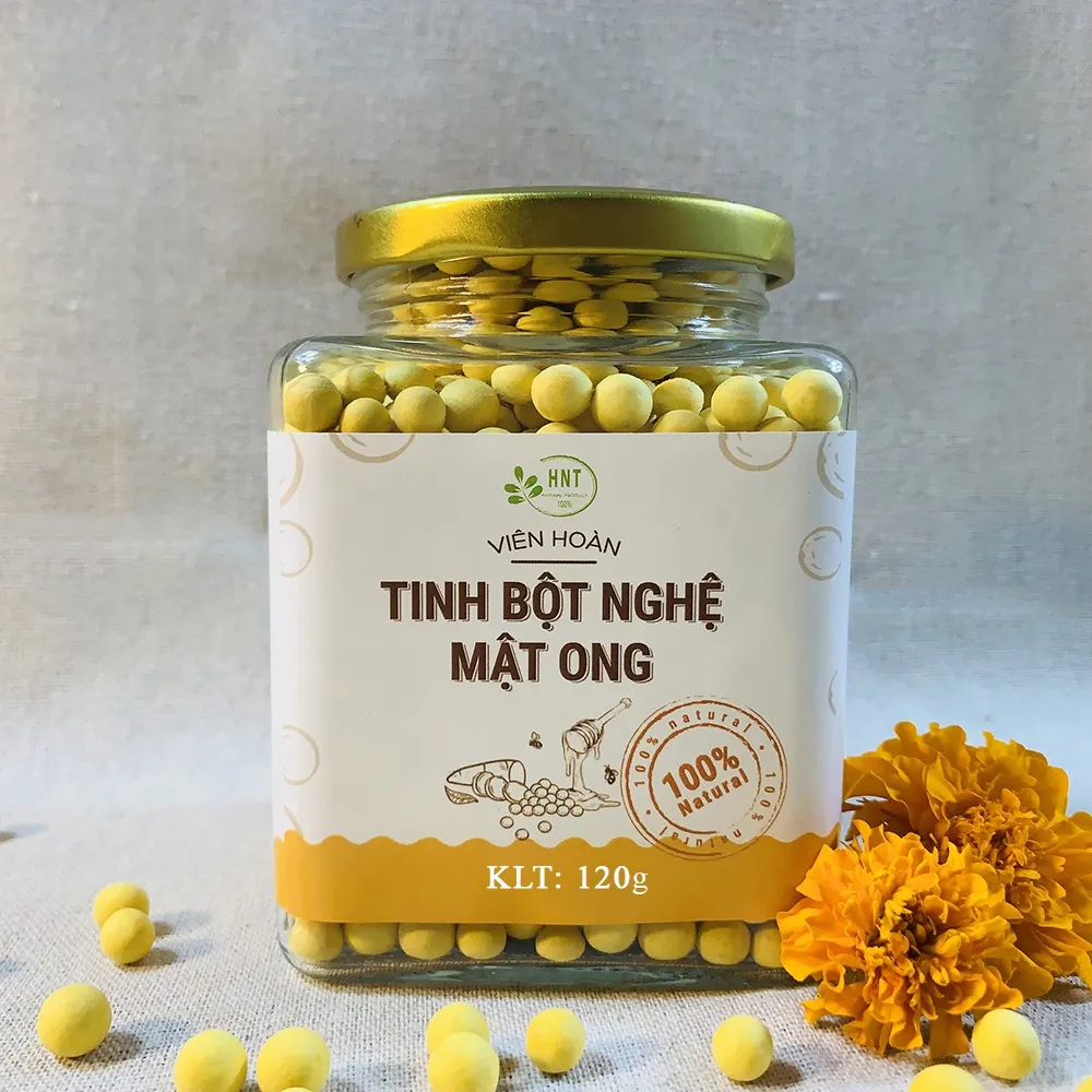 Ảnh Viên tinh bột nghệ mật ong nguyên chất| tự nhiên, hữu cơ| tốt cho, dạ dày, phụ nữ sau sinh| HNT NATURAL PRODUCT VTBN120 3