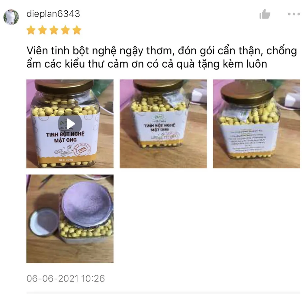 Ảnh Viên tinh bột nghệ mật ong - Sử dụng khi - Đau dạ dày - Phụ nữ sau sinh - HNT NATURAL PRODUCT VTBN300 2
