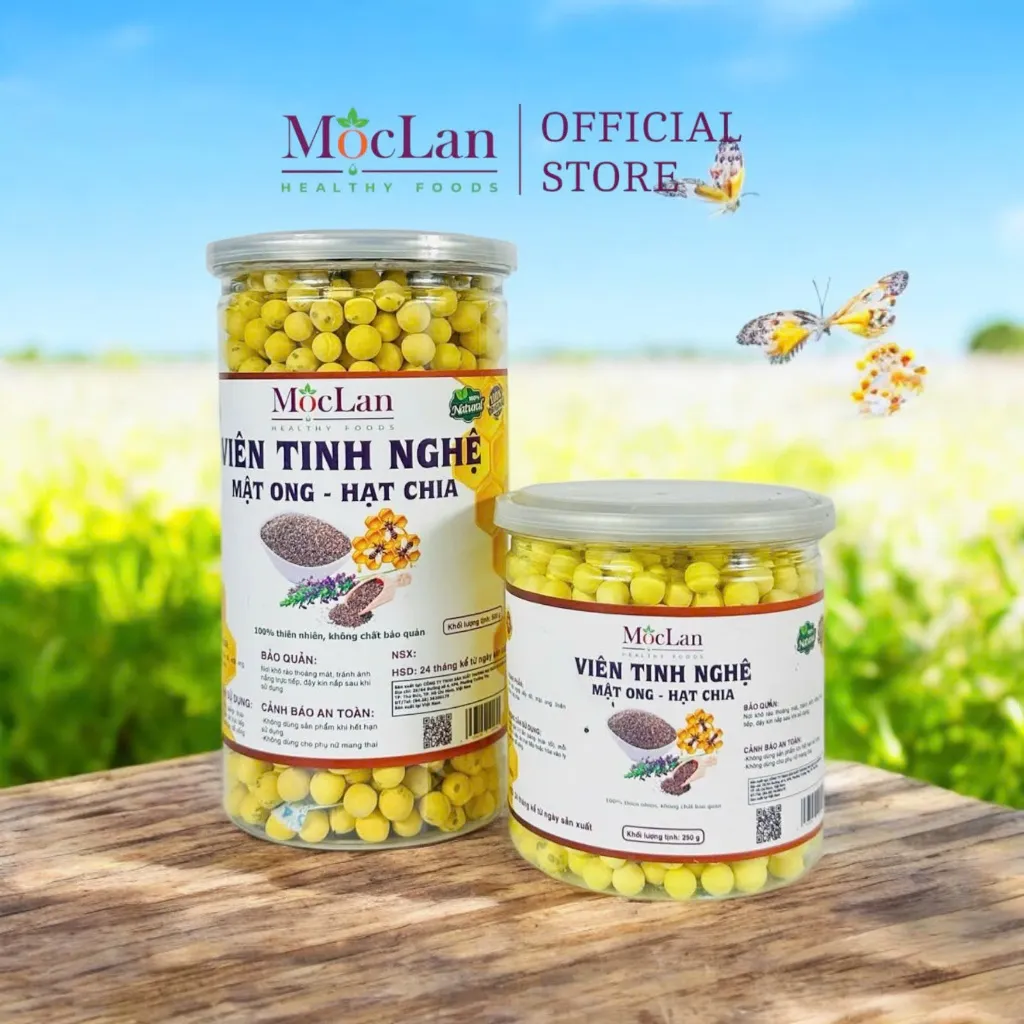 Ảnh Viên tinh nghệ mật ong hạt chia Mộc Lan - 250g, 500g 2