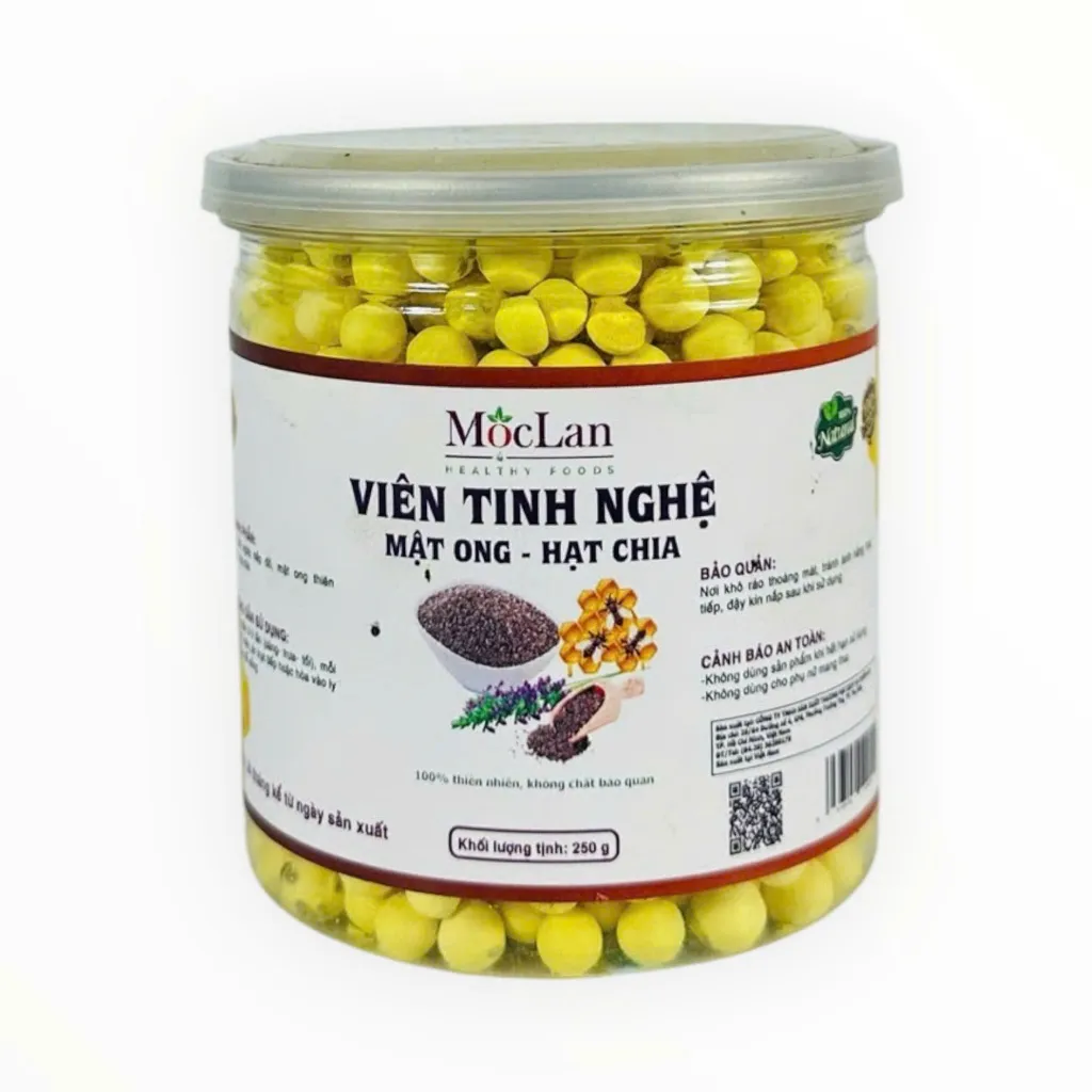 Ảnh Viên tinh nghệ mật ong hạt chia Mộc Lan - 250g, 500g 3