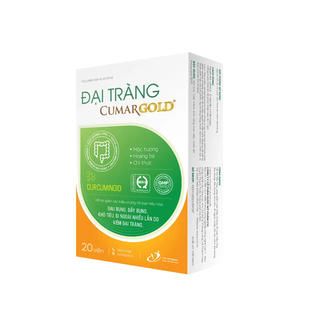 Ảnh Viên Uống Đại tràng CumarGold - Thảo Dược Dành Cho Người Viêm Đại Tràng Từ Nano Curcumin, 20 Viên - CMT01 2