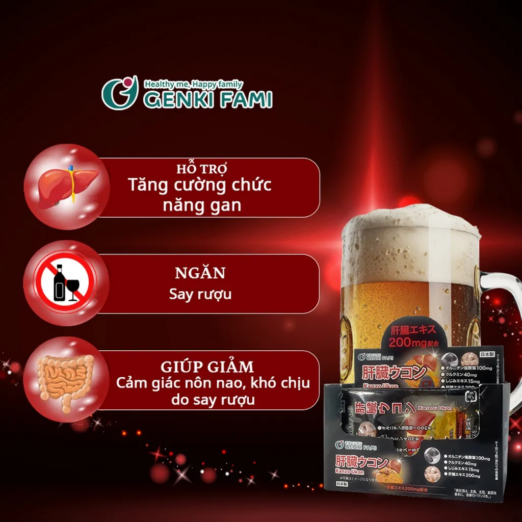 Ảnh Viên Uống Bổ Gan Kanzo Ukon Genki Fami Nhật Bản Hộp 30 Viên 2
