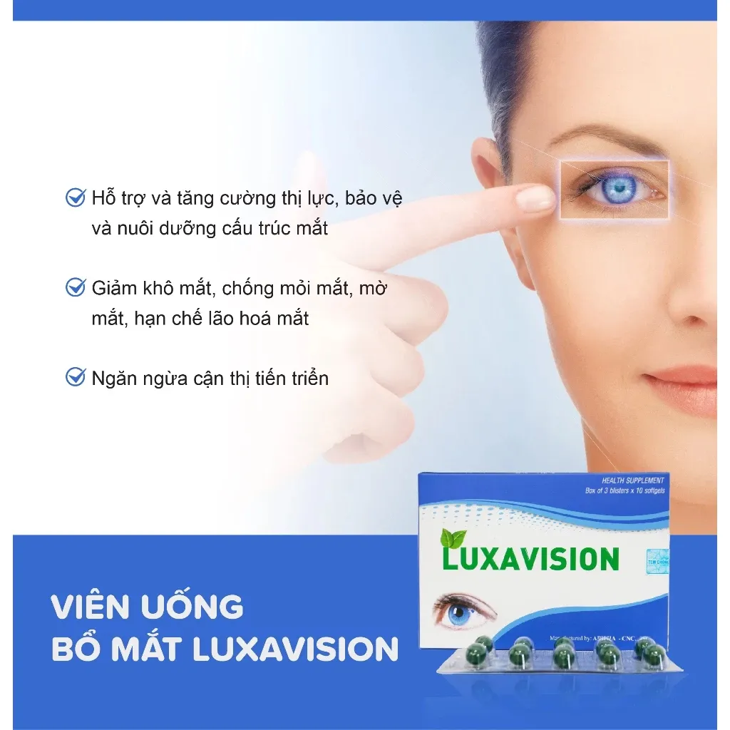 Ảnh Viên uống bổ mắt Luxavision hộp 30 viên hỗ trợ tăng cường thị lực và hạn chế lão hóa mắt 3