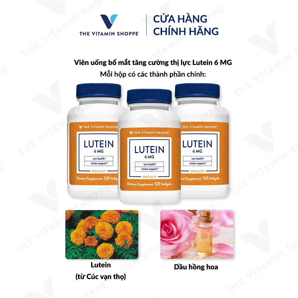 Ảnh Viên uống bổ mắt tăng cường thị lực THE VITAMIN SHOPPE Lutein 6 MG 60/120 viên 4