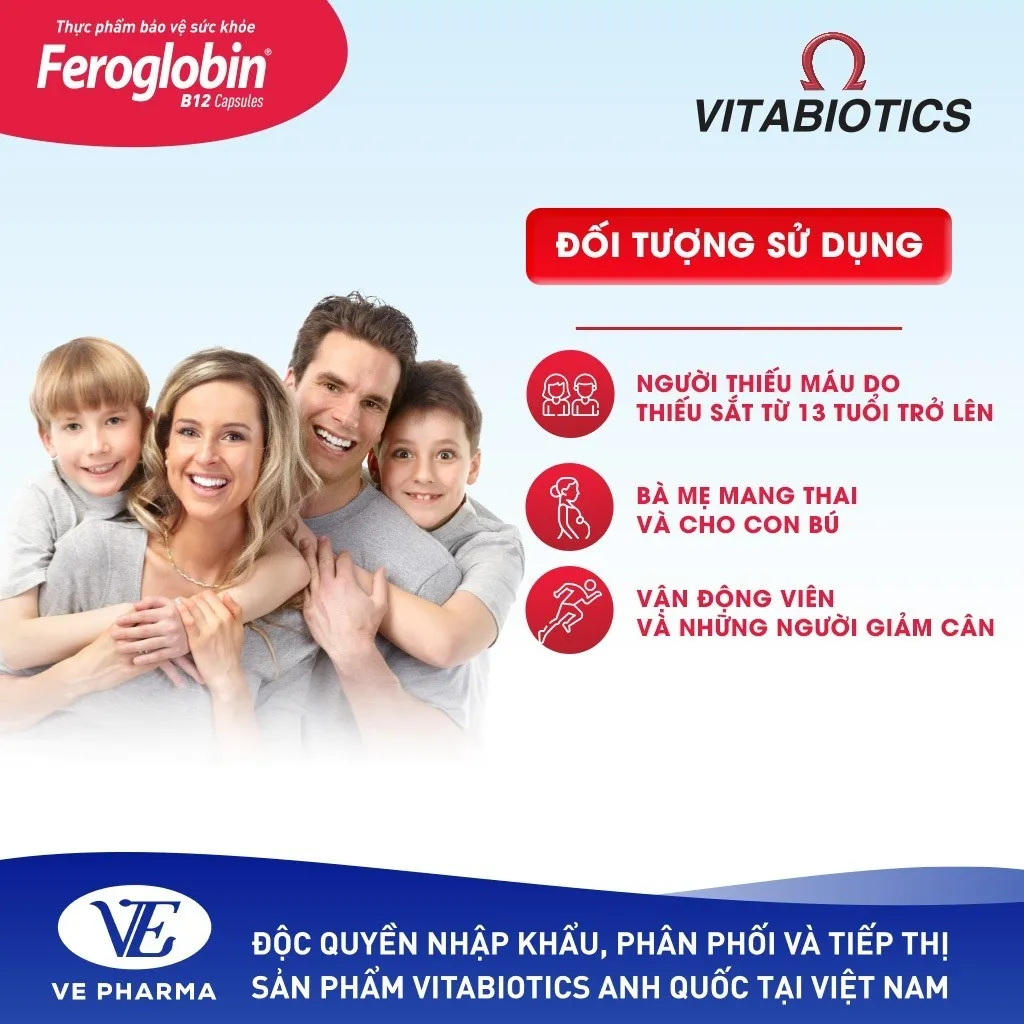 Ảnh Viên Uống Bổ Máu Vitabiotics FEROGLOBIN B12 Cung Cấp Sắt Hỗ Trợ Tăng Khả Năng Tạo Máu, Nâng Cao Sức Đề Kháng Hộp 30 Viên 2