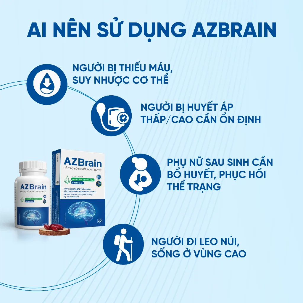 Ảnh Viên uống bổ não Az brain giảm đau đầu, mất ngủ, hết rối loạn tiền đình (Hộp 60 viên) Growgreenaz 4