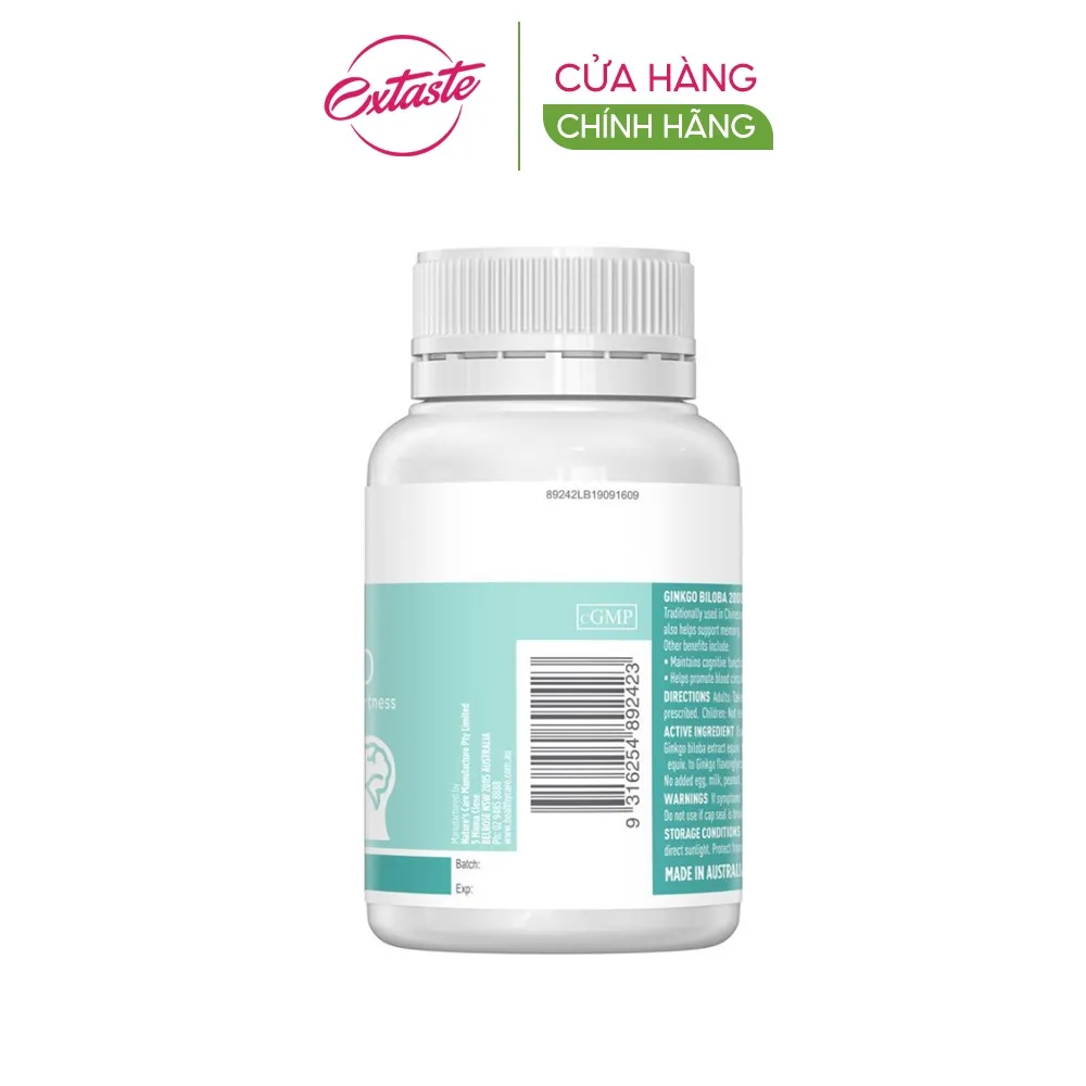 Ảnh Viên uống bổ não Healthy Care Ginkgo Biloba 2000 tuần hoàn lưu thông máu 100 viên 3