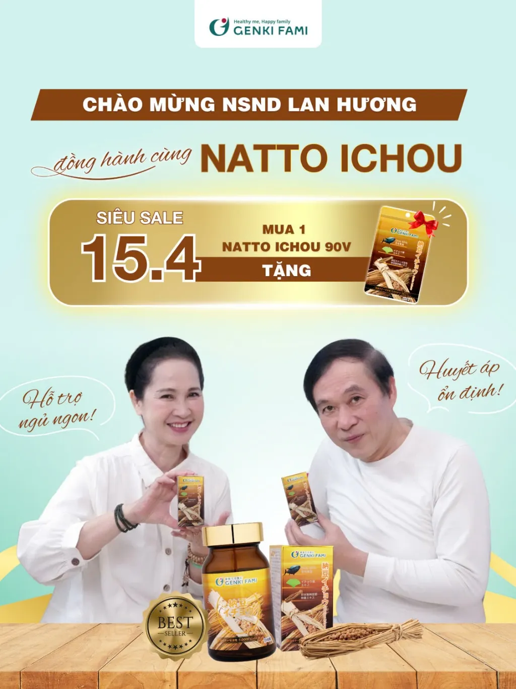 Ảnh Viên Uống Bổ Não, Ngừa Đột Quỵ Tai Biến, Giúp Ngủ Ngon Nattokinase 3000FU Natto Ichou Genki Fami Nhật Bản 1