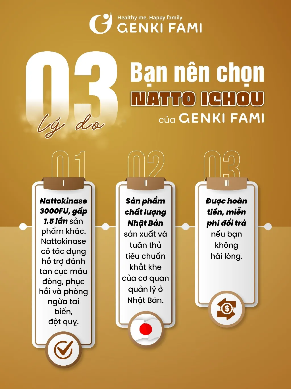 Ảnh Viên Uống Bổ Não, Ngừa Đột Quỵ Tai Biến, Giúp Ngủ Ngon Nattokinase 3000FU Natto Ichou Genki Fami Nhật Bản 3