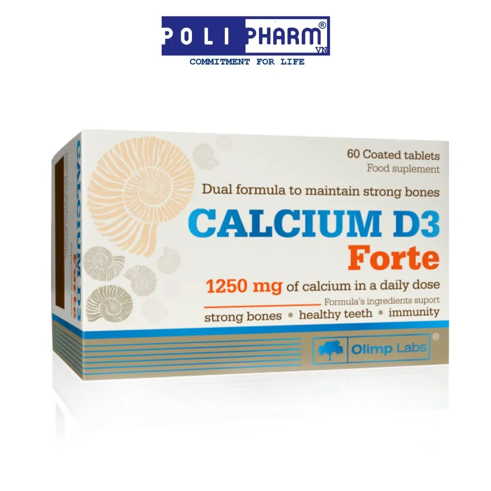 Ảnh Viên uống bổ sung Canxi CALCIUM D3 FORTE - OLIMP LABS xuất sứ Ba Lan hộp 60 viên nén POLIPHARM 1