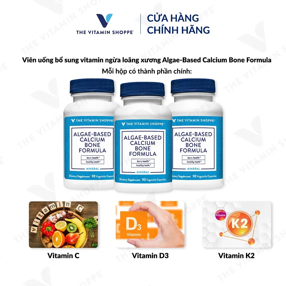 Ảnh Viên uống bổ sung canxi hữu cơ, chiết xuất tảo biển Algae-Based Calcium Bone Formula 2