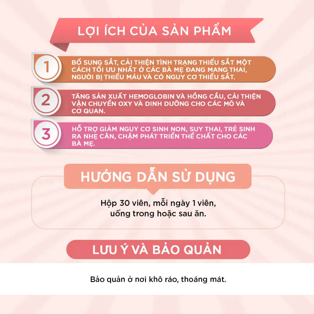 Ảnh Viên Uống Bổ Sung Sắt Và Vitamin Cho Mẹ Bầu Biostime Ngừa Thiếu Chất Trong Thai Kỳ ngừa thiếu máu 3