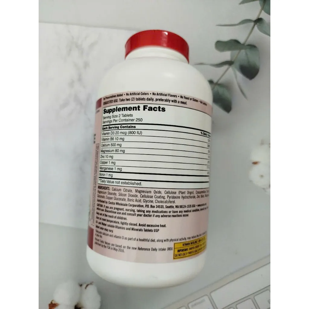 Ảnh Viên uống chắc xương Kirkland Signature Calcium Citrate Magnesium And Zinc 500mg hộp 500 v Extaste 2