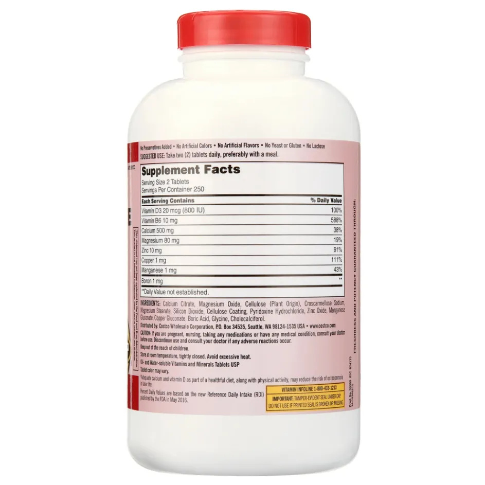 Ảnh Viên uống chắc xương Kirkland Signature Calcium Citrate Magnesium And Zinc 500mg hộp 500 v Extaste 4