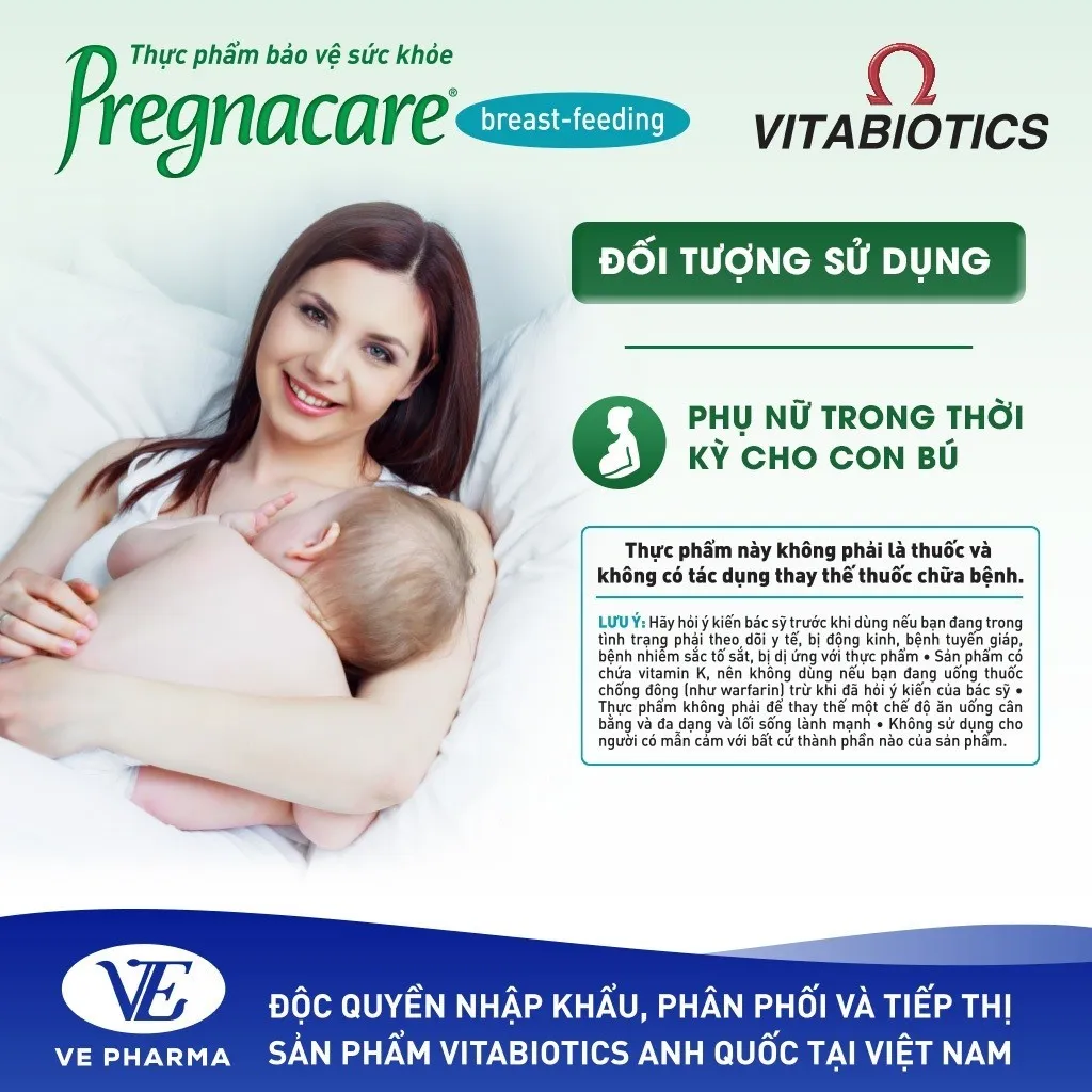 Ảnh Viên Uống Cho Phụ Nữ Cho Con Bú Vitabiotics PREGNACARE Breast-feeding Bổ Sung Dinh Dưỡng Nâng Cao Sức Đề Kháng 84 Viên 4