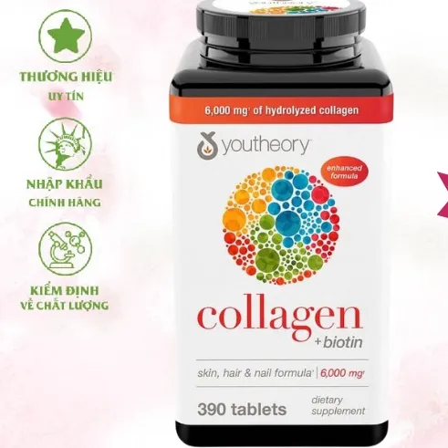 Ảnh Viên uống collagen mỹ youtheory collagen Type 1,2,3 390 viên Healthy Care chống lão hóa đẹp da 1