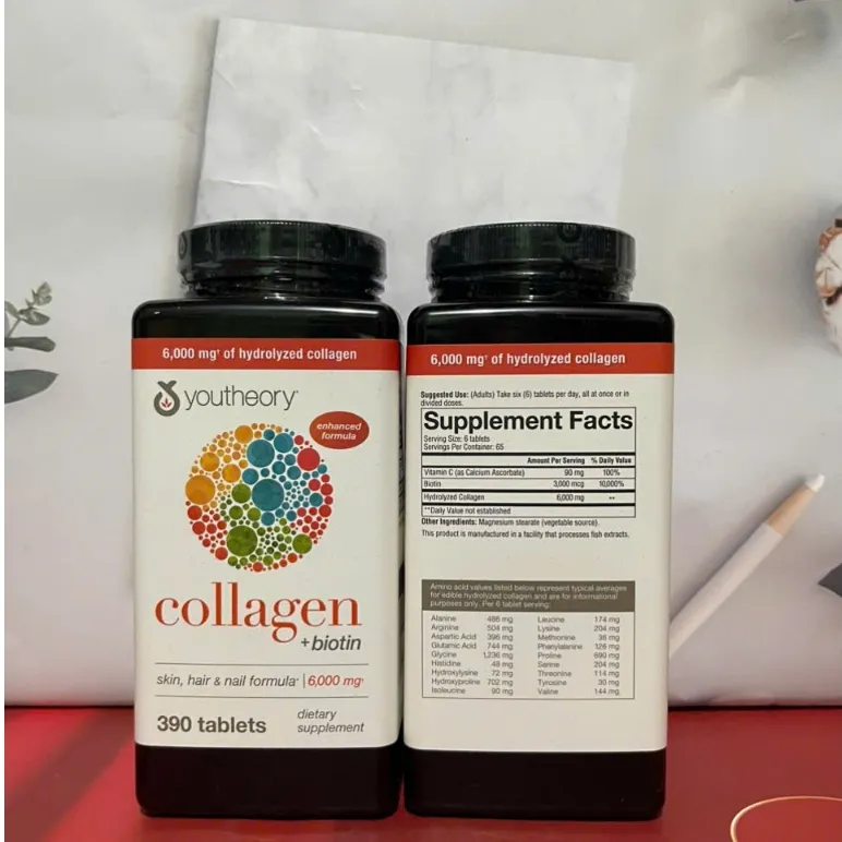 Ảnh Viên uống collagen mỹ youtheory collagen Type 1,2,3 390 viên Healthy Care chống lão hóa đẹp da 2