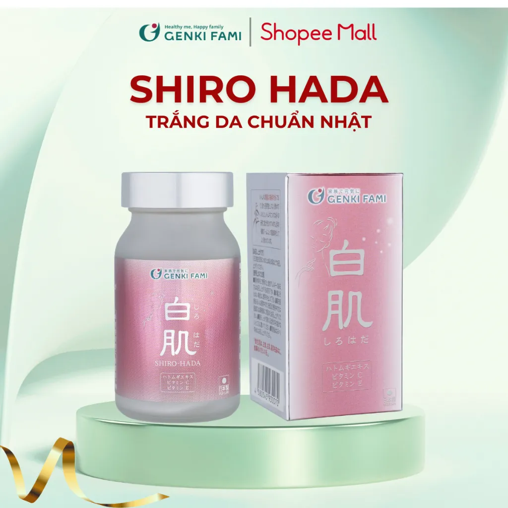 Ảnh Viên Uống Dưỡng Trắng, Ngăn Ngừa Lão Hóa, Sạm Nám, Giúp Da Đều Màu Từ Thiên Nhiên Shiro Hada Genki Fami Nhật Bản 3