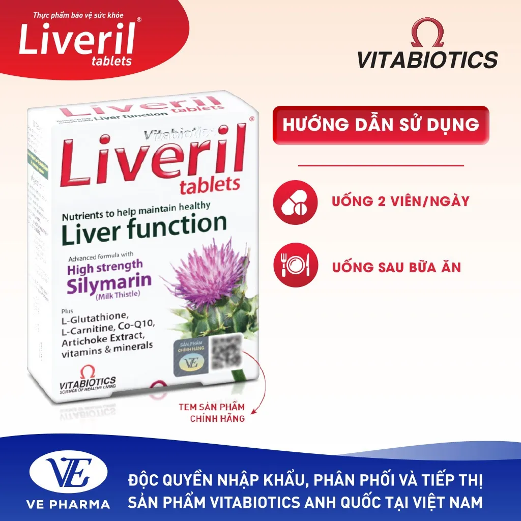Ảnh Viên Uống Giải Độc Gan Vitabiotics LIVERIL Bổ Sung Khoáng Chất Hỗ Trợ Chức Năng Gan, Tăng Cường Sức Đề Kháng 30 Viên 2
