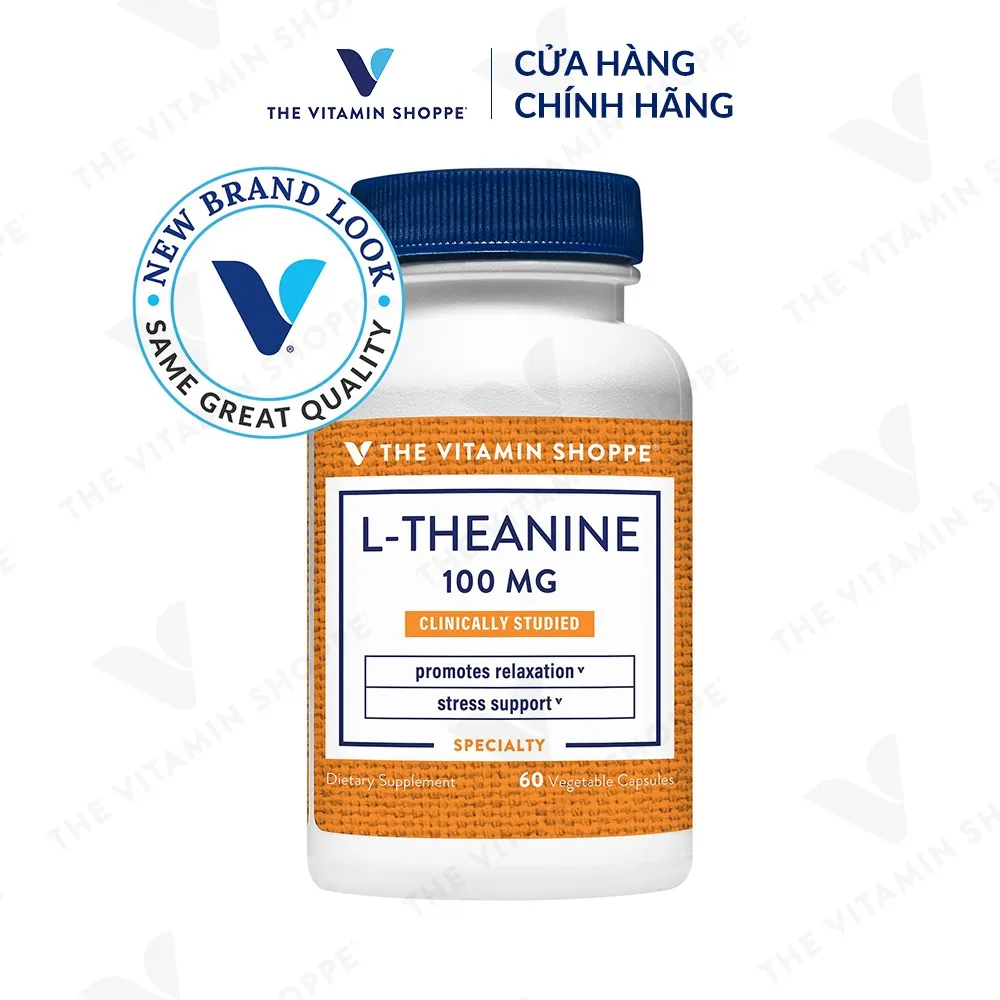 Ảnh Viên uống giảm căng thẳng mệt mỏi The Vitamin Shoppe L-Theanine 100 MG 4