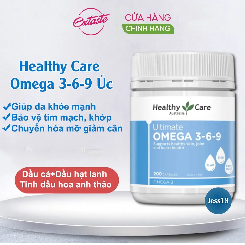 Ảnh Viên uống giảm mỏi mắt Healthy Care Ultimate Omega 369 hỗ trợ tim mạch huyết áp 200 viên 2