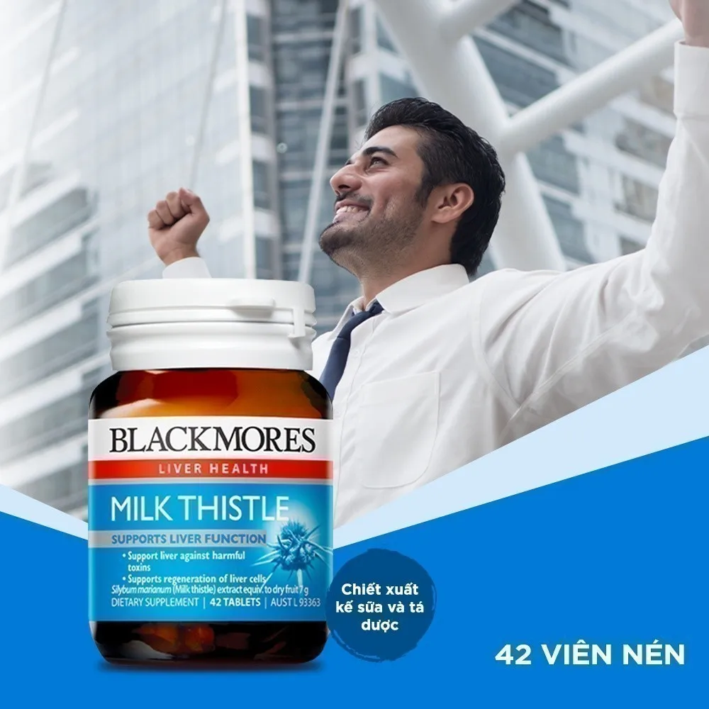 Ảnh Viên Uống Hỗ Trợ Bảo Vệ Và Phục Hồi Tế Bào Gan Blackmores Milk Thistle Lọ 42 Viên 1