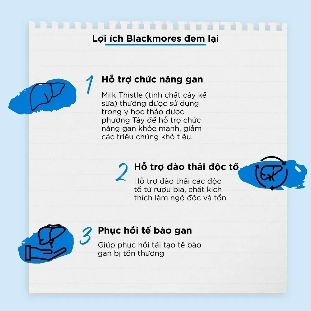 Ảnh Viên Uống Hỗ Trợ Bảo Vệ Và Phục Hồi Tế Bào Gan Blackmores Milk Thistle Lọ 42 Viên 2