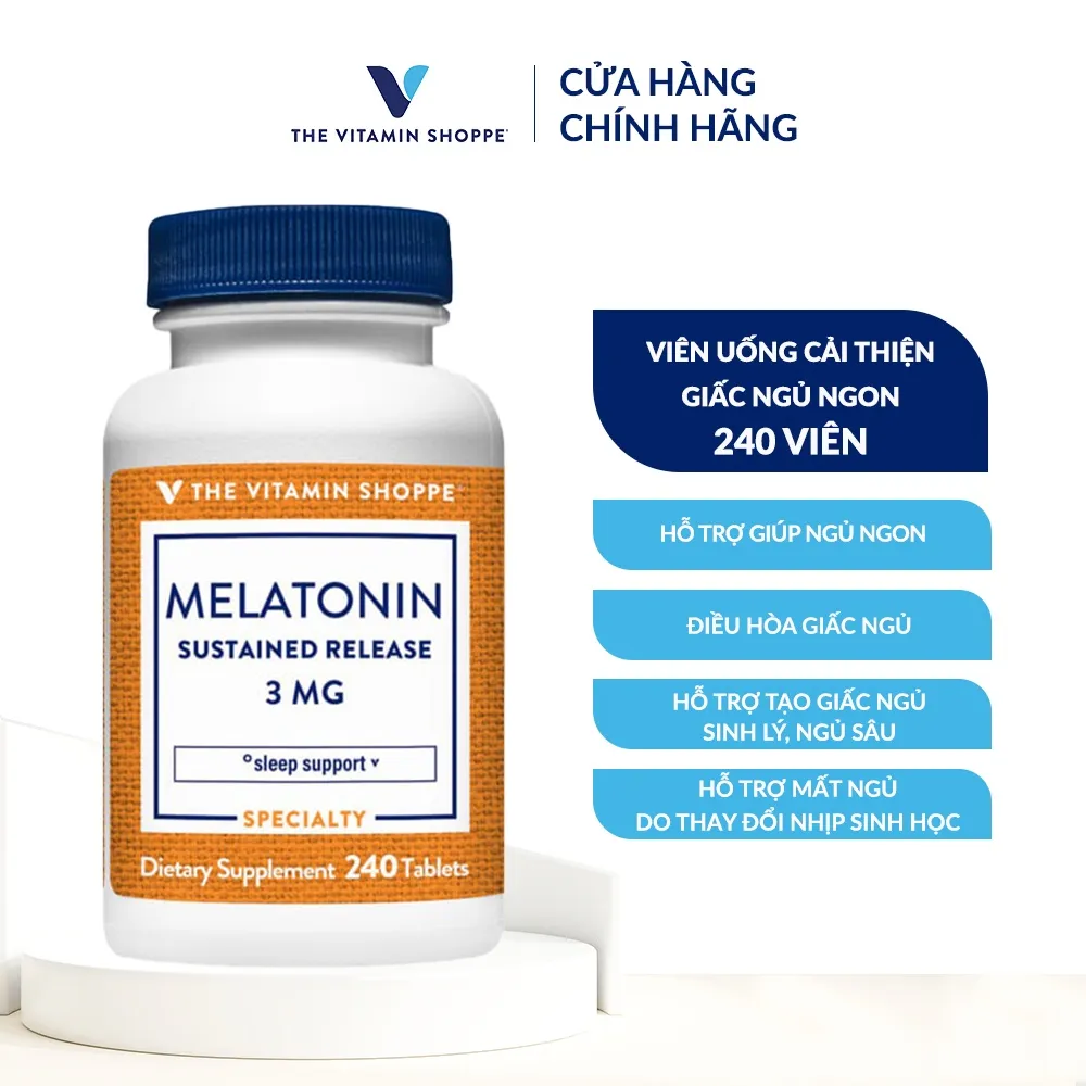 Ảnh Viên uống hỗ trợ giấc ngủ ngon Melatonin giải phóng kéo dài Melatonin Sustained Release 3 MG 1