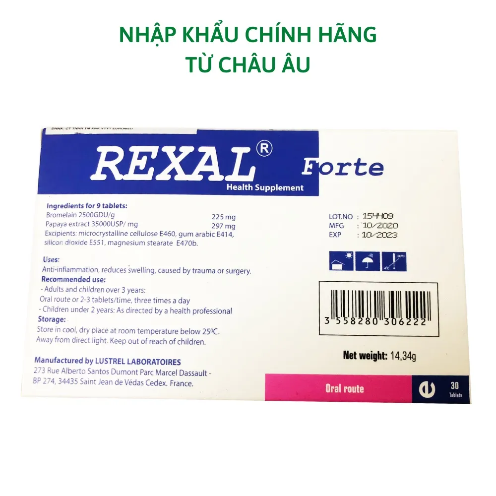 Ảnh Viên uống hỗ trợ sức khỏe REXAL FORTE nhập khẩu Châu Âu 2